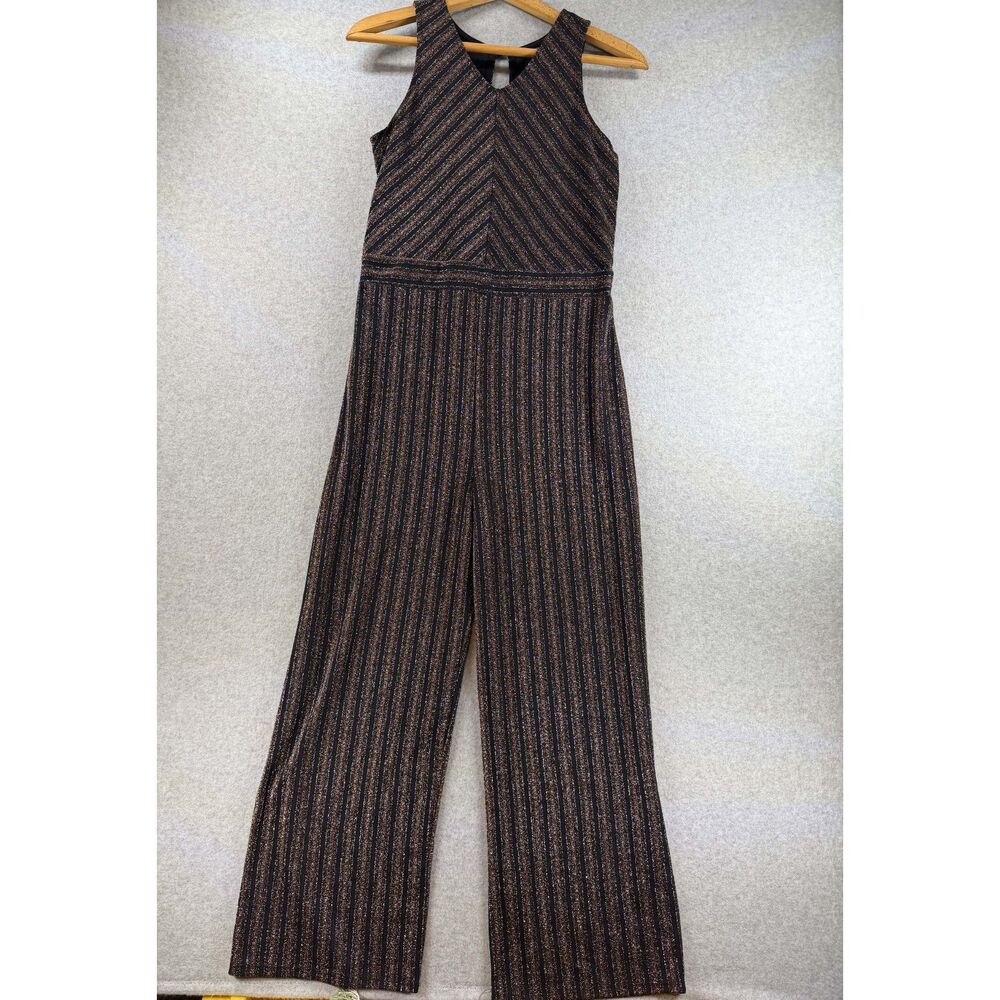 Art Class Women’s XL 14/16 Metallic Striped Wide Leg Jumpsuit NWT 3408